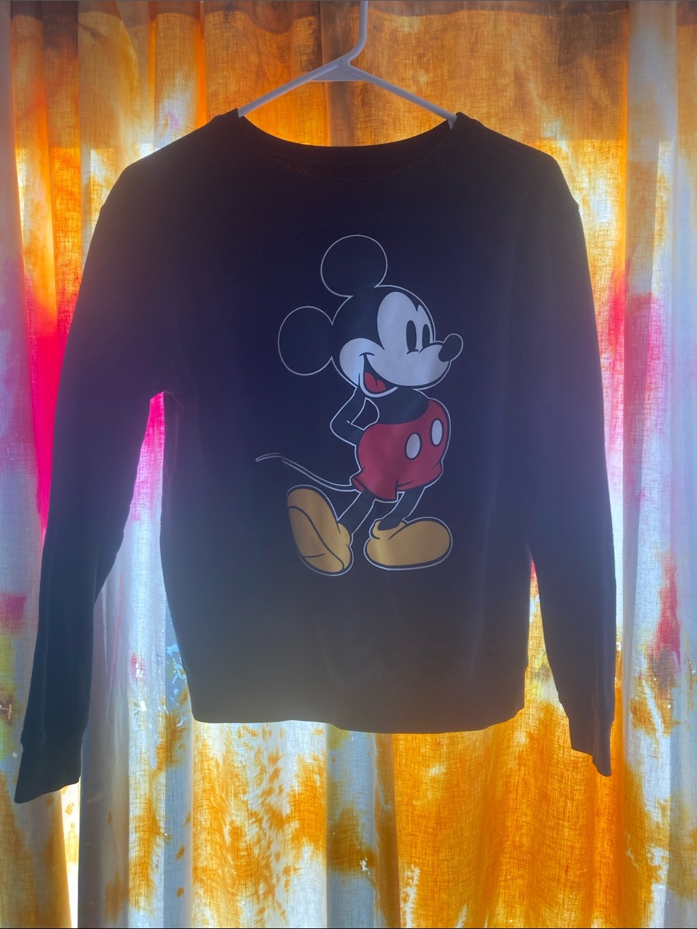 Disney Black Crewneck Sweatshirt with Mickey Graphic